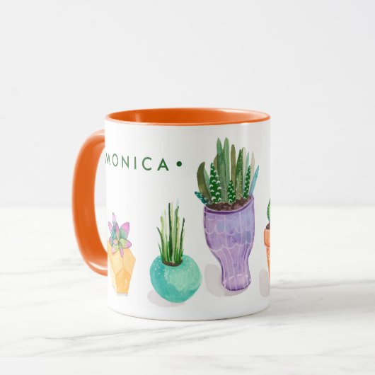 Füge Deinen Namen hinzu | Sukkulare Anzeige Tasse (Vorderseite Links)