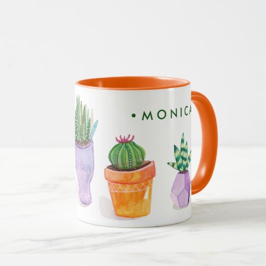 Füge Deinen Namen hinzu | Sukkulare Anzeige Tasse (VorderseiteRechts)