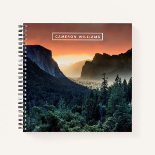 Füge Deinen Namen hinzu Sunrise Yosemite-Natio Notizblock