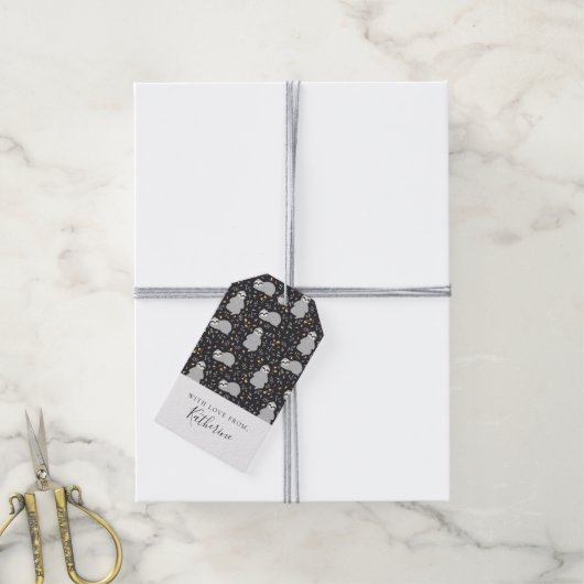 Füge Deinen Namen hinzu | Tropical Baby Sloth Patt Geschenkanhänger (Mit Garn)