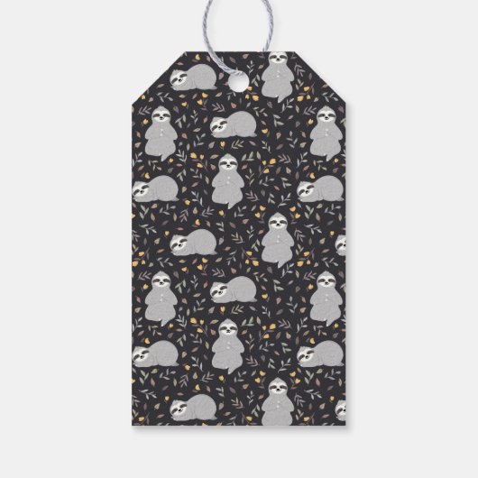 Füge Deinen Namen hinzu | Tropical Baby Sloth Patt Geschenkanhänger (Rückseite)