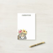 Füge Deinen Namen hinzu | Tropical Halo | Süße Che Post-it Klebezettel (Auf Schreibtisch)