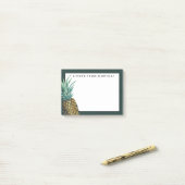 Füge Deinen Namen hinzu | Tropische Ananas Post-it Klebezettel (Auf Schreibtisch)