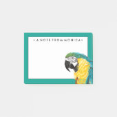 Füge Deinen Namen hinzu | Tropischer Papagei Post-it Klebezettel (Vorderseite)