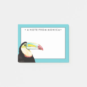 Füge Deinen Namen hinzu   Tropischer Toucan Bird Post-it Klebezettel