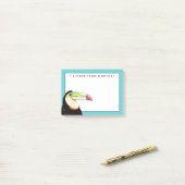 Füge Deinen Namen hinzu | Tropischer Toucan Bird Post-it Klebezettel (Auf Schreibtisch)