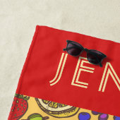 Füge Deinen Namen hinzu | Tropisches Obst Strandtuch (Beispiel)