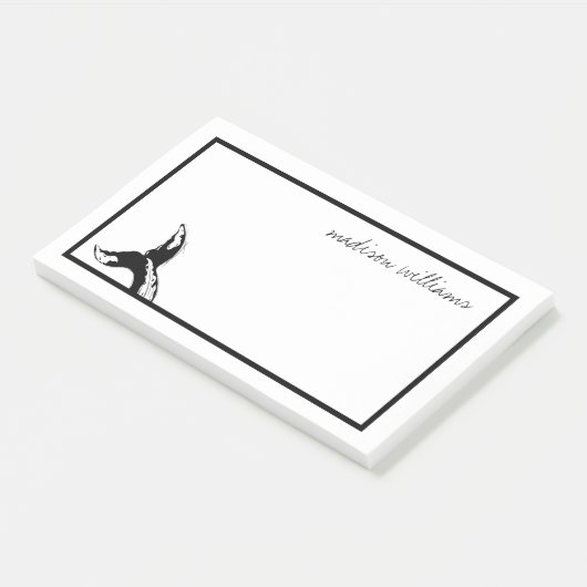 Füge Deinen Namen hinzu | Wal eines Schwanzes Post-it Klebezettel (angewinkelt)