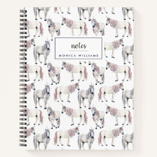 Füge Deinen Namen hinzu   Wasserfarbe Einhorn Mä Notizblock