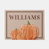 Füge Deinen Namen hinzu | Wasserfarbenkürbis Fußmatte (Vorderseite)