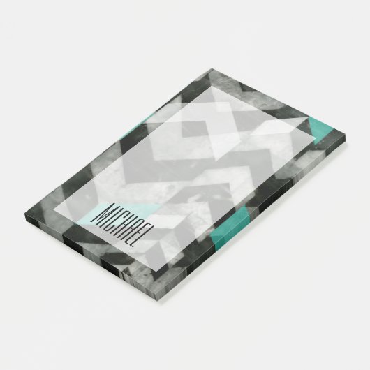 Füge Deinen Namen hinzu | Zickzack Ausschluss II Post-it Klebezettel (angewinkelt)