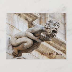 Füge deinen Text zu lustigem Gargoyle hinzu Postkarte