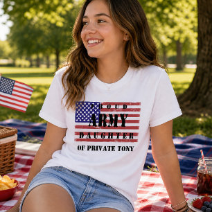 Füge den Namen deiner Eltern Stolz Army-Tochter-Sh T-Shirt