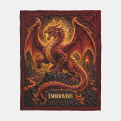 Füge Namen Fire Dragonon Mountain mit Vulkan hinzu Fleecedecke (Vorderseite)