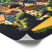 Fugen Austria Illustration Travel Art Vintag Poster (Ecke)