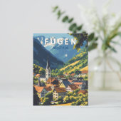 Fugen Austria Illustration Travel Art Vintag Postkarte (Stehend Vorderseite)