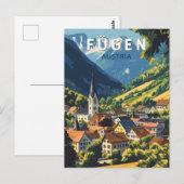 Fugen Austria Illustration Travel Art Vintag Postkarte (Vorne/Hinten)
