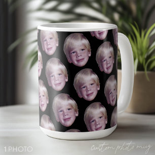 Fügen Sie 1 Floating Head Foto Halb-Tropfen-Muster Kaffeetasse