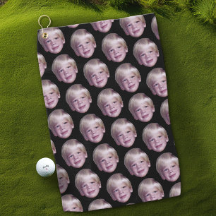 Fügen Sie 1 Floating Head Photo Half Drop Pattern  Golfhandtuch