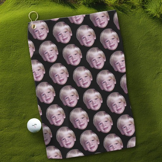 Fügen Sie 1 Floating Head Photo Half Drop Pattern Golfhandtuch