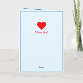 Fügen Sie 2 Foto, Blue Valentine Herz mit Liebe Ge Karte (Rückseite)