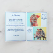 Fügen Sie 2 Foto, Blue Valentine Herz mit Liebe Ge Karte (Innenseite)
