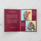Fügen Sie 2 Fotos dunkles rotes Valentinherz und L Karte (Innenseite)