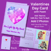 Fügen Sie 2 Fotos schwindendes Valentine Heart Lie Karte