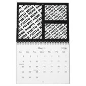 Fügen Sie 34 Fotos in einem Kalender-schwarzen Kalender (Mär 2026)