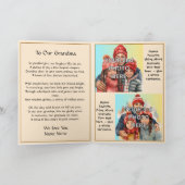 Fügen Sie 3 Foto für Großmutter hinzu, Gedicht von Karte (Innenseite)