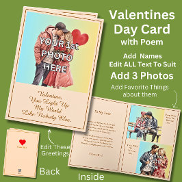 Fügen Sie 3 Foto hinzu, Sie erhellen meine Welt, V Karte