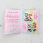 Fügen Sie 3 Fotos, Pink Beste Großmutter, Gedicht, Karte (Innenseite)
