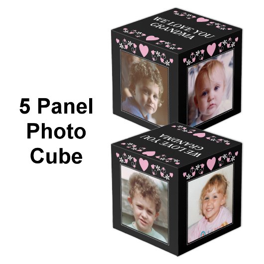 Fügen Sie 4 Bilder, die wir Ihnen Liebe Oma schwar Würfel