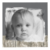 Fügen Sie 4 Bilder rustikal graues Foto Familie hi Würfel (Vorderseite)