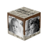 Fügen Sie 4 Bilder rustikal-graues Foto Würfel (Vorderseite Schrägansicht)