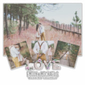 Fügen Sie 4 FOTOS Rustikale Blume NEWLYWEDS WEDS Aufkleber (Vorderseite)