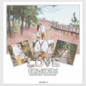 Fügen Sie 4 FOTOS Rustikale Blume NEWLYWEDS WEDS Aufkleber (Blatt)