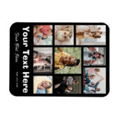 Fügen Sie 9 Fotos und Ihre Lieblingsunterschrift h Magnet (Horizontal)