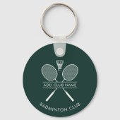 Fügen Sie Badminton Club Name Rackets Icon Custom  Schlüsselanhänger (Rückseite)