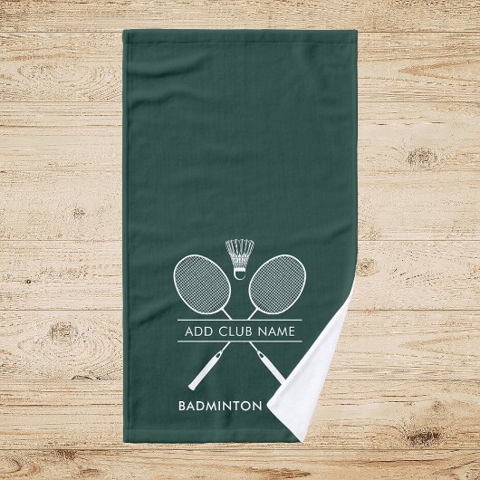 Fügen Sie Badminton Club Name Rackets Icons Custom Handtuch