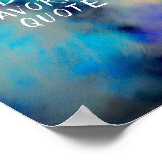 fügen Sie blaues und lila Wasserfarbdesign hinzu Poster (Ecke)