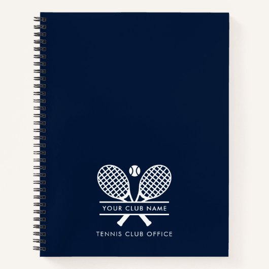 Fügen Sie Club Name Tennis Sport Team Office Navy Notizblock (Vorderseite)