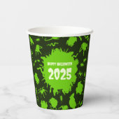 Fügen Sie das Jahr glücklich Halloween grüne graue Pappbecher (Rückseite)