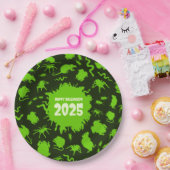 Fügen Sie das Jahr glücklich Halloween grüne graue Pappteller (Party)