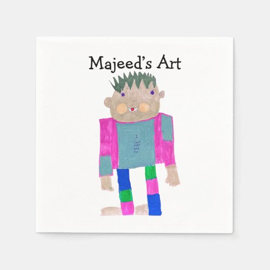 Fügen Sie das Kunstwerk Ihres Kindes hinzu Serviette (Vorderseite)