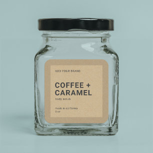 Fügen Sie das Minimalistische Kraft-Produktetikett Quadratischer Aufkleber