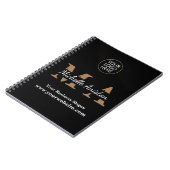 Fügen Sie das Schwarze Gold Monogramm Minimalistis Notizblock (Linke Seite)