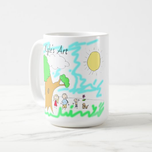 Fügen Sie dem ein Kinderwerk hinzu Kaffeetasse (Vorderseite Links)