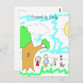 Fügen Sie dem ein Kinderwerk hinzu Postkarte (Vorne/Hinten)