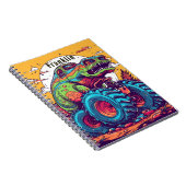 Fügen Sie dem farbenfrohen T-Rex-Dinosaurier-Monst Notizblock (Rechte Seite)